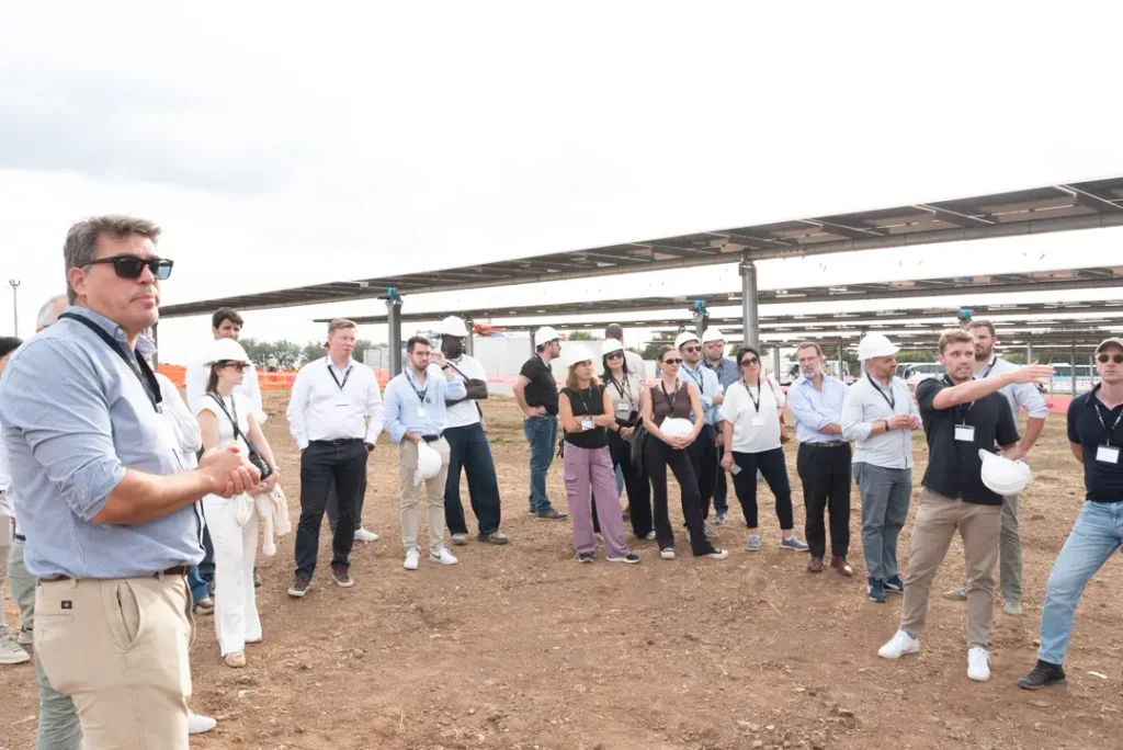 Team visiting the Vetralla agrivoltaic project