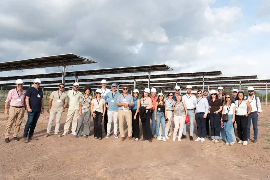 Part of DVP Solar team at the Vetralla agrivoltaic project, during Global Meeting 2026 in Italy