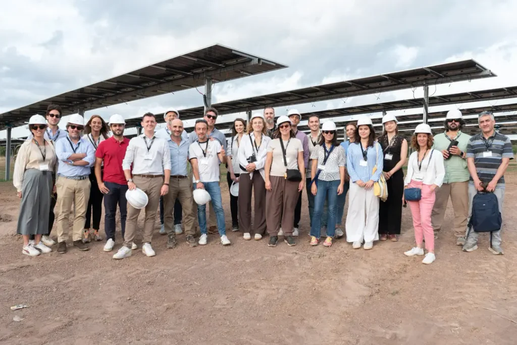 Part of DVP Solar team at the Vetralla agrivoltaic project, during Global Meeting 2026 in Italy